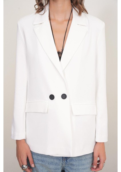 4516 Kadın Bezayağı Blazer Ceket Ekru indirimleri