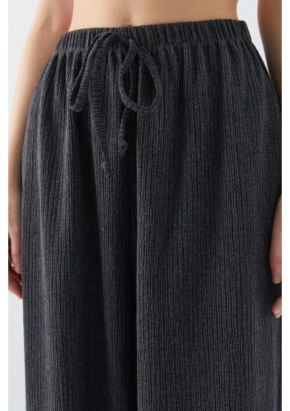 4584 Kadın Beli Lastikli Örme Şalvar Pantolon Antrasit fırsatları