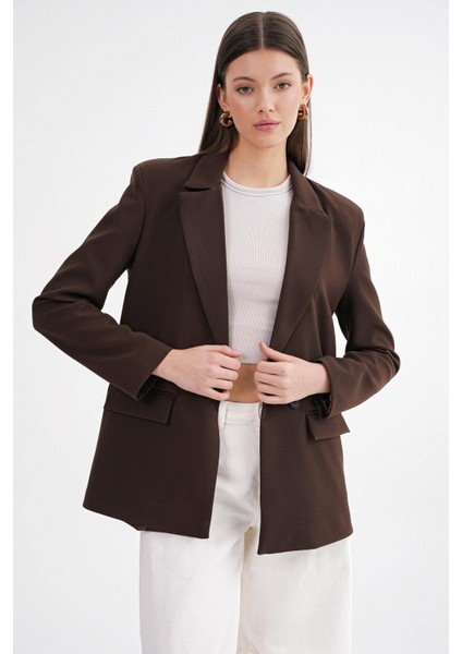 4516 Kadın Bezayağı Blazer Ceket Kahve indirimleri