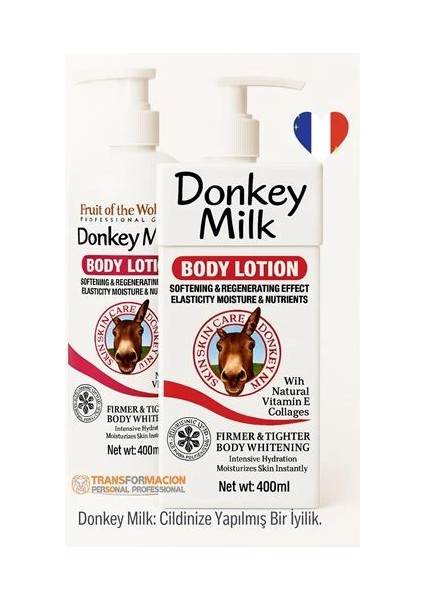 Donkey Milk Eşek Sütü Vücut Losyonu & Bakım Kremi 400 ml Nemlendirici Sıkılaştırıcı Işıltı Veren fiyatları