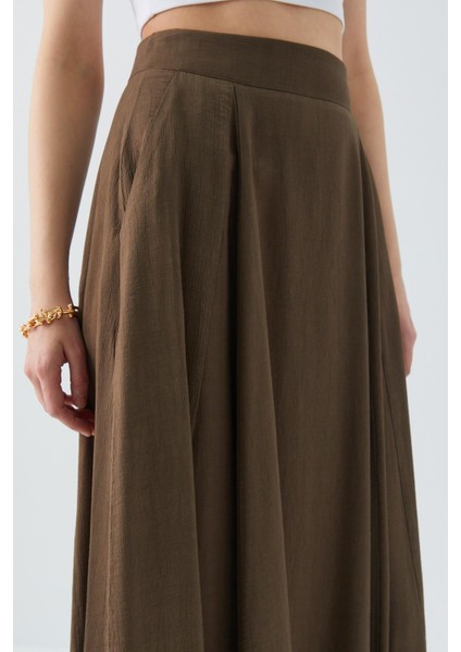 4631 Kadın Parçalı Kloş Etek Haki indirimleri