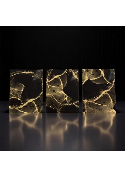 :temperli Cam Üçlü Set Tablo, Tablo, Üçlü Tablo, Uv Baskı, Cam Tablo, 3’lü Set, CUT007