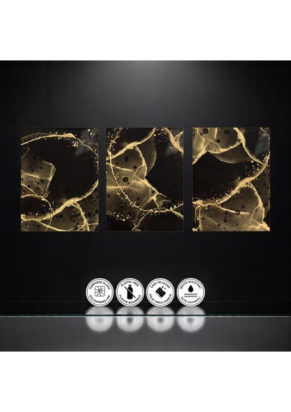 :temperli Cam Üçlü Set Tablo, Tablo, Üçlü Tablo, Uv Baskı, Cam Tablo, 3’lü Set, CUT007