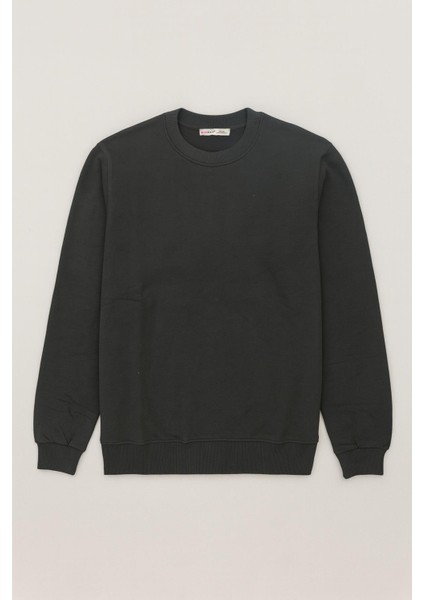 2021 Kadın Basic 3 Iplik Sweatshirt Antrasit