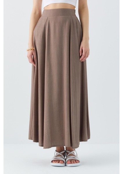 4631 Kadın Parçalı Kloş Etek Toprak fırsatları