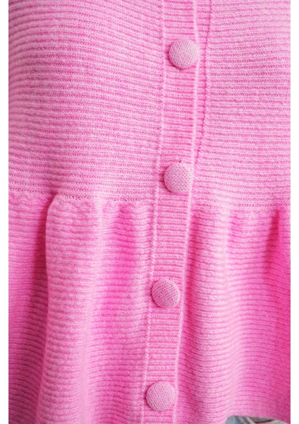 6958 Kadın Triko Peplum Hırka Pembe indirimleri