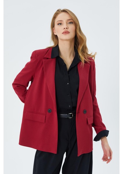 4516 Kadın Bezayağı Blazer Ceket Bordo modelleri