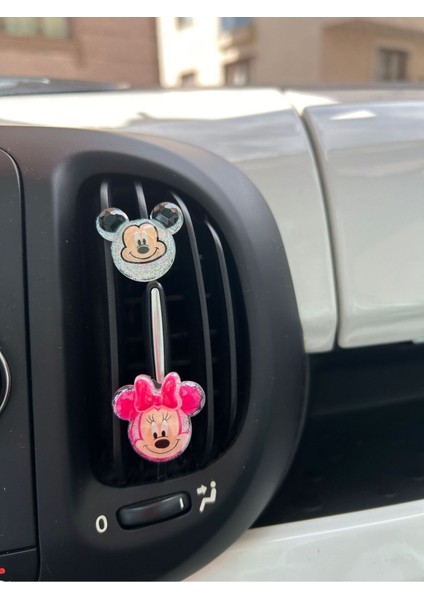 Mickey Mouse ve Minnie Mouse Araç Içi Klips Klima Süsü , Havalandırma Süsü Set