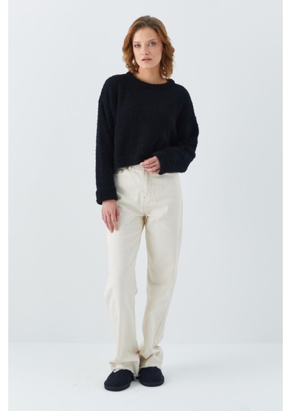 6917 Kadın Buklet Basic Triko Kazak Siyah fiyatları