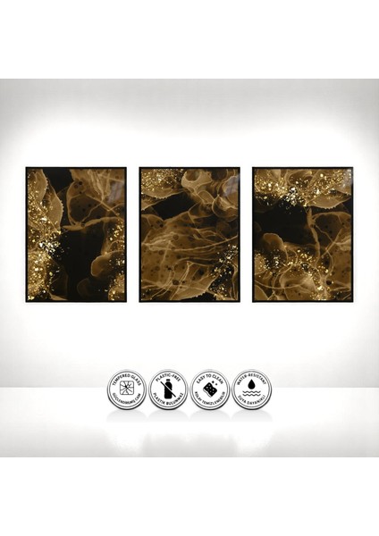 :temperli Cam Üçlü Set Tablo, Tablo, Üçlü Tablo, Uv Baskı, Cam Tablo, 3’lü Set, CUT006