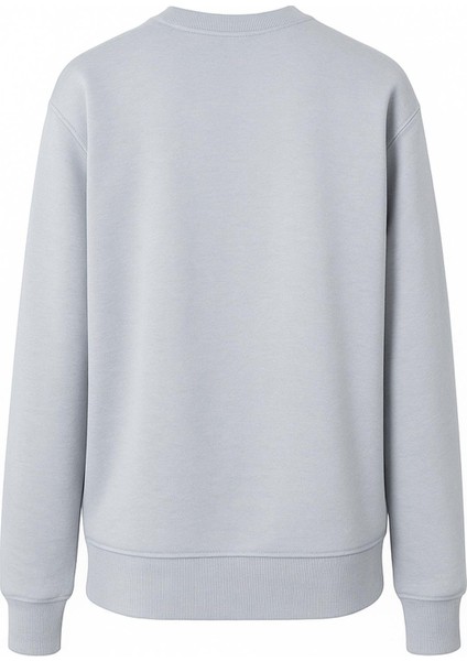 2019 Kadın Baskılı 3 Iplik Bisiklet Yaka Sweatshirt Bebe Mavi fiyatları