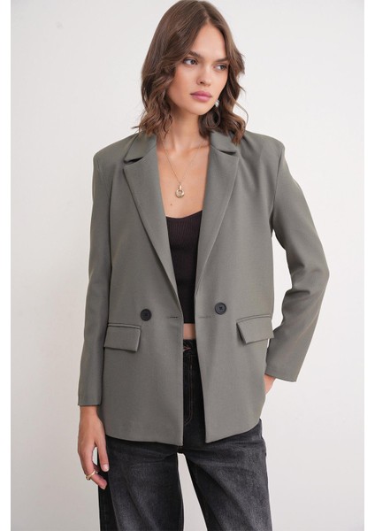 4516 Kadın Bezayağı Blazer Ceket Haki fırsatları