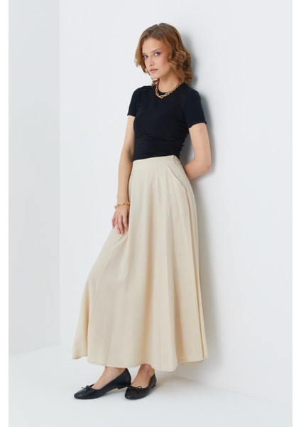 4631 Kadın Parçalı Kloş Etek Taş modelleri