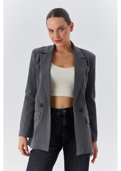 4516 Kadın Bezayağı Blazer Ceket Antrasit indirimleri