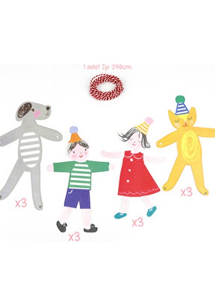 Çok Renkli Hayvan ve Çocuk Figürlü Banner