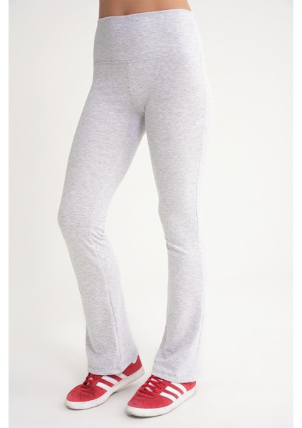 2016 Kadın Yüksek Bel Ispanyol Paça Örme Tayt Gri indirimleri