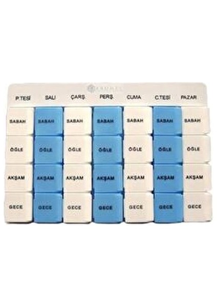 Haftalık İlaç Kutusu | 7 Günlük | 28 Gözlü Haftalık İlaç Kutusu