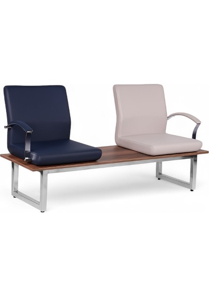 Mega Deri Ikili Bekleme Koltuğu