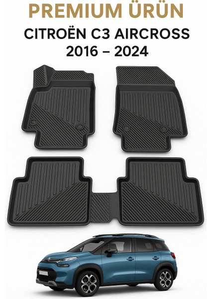 Citroen C3 Aircross 2016-2024 Uyumlu 3D Oto Paspas Havuzlu