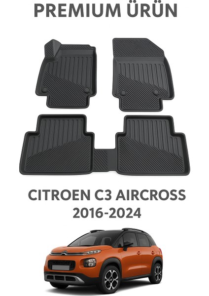 Citroen C3 Aircross 2016-2024 Uyumlu 3D Oto Paspas Havuzlu modelleri