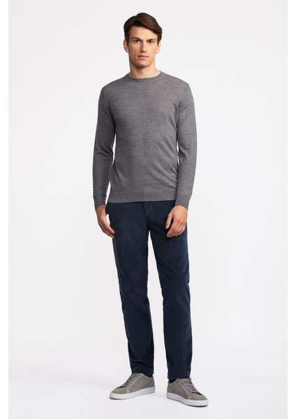 Erkek Gri Yün Bisiklet Yaka Kazak fiyatları