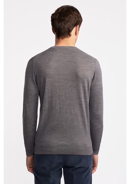 Erkek Gri Yün Bisiklet Yaka Kazak fırsatları