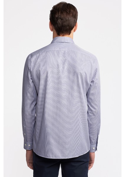 Erkek Antrasit Cooper Fit Düğmeli Yaka Çizgili Spor Gömlek indirimleri