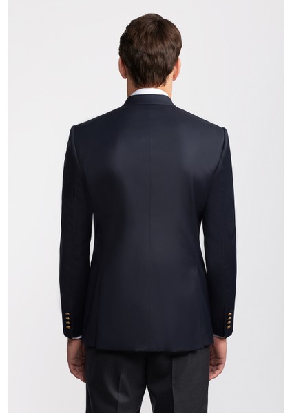 Erkek Lacivert Kruvaze Yün Delfino Blazer Ceket indirimleri