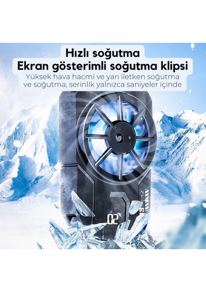 Gösteregeli 7000 Rpm Turbo Fan Işıklı Klipsli Telefon Soğutucu Radyatör Tüm Telefonlara Uyumlu fiyatları