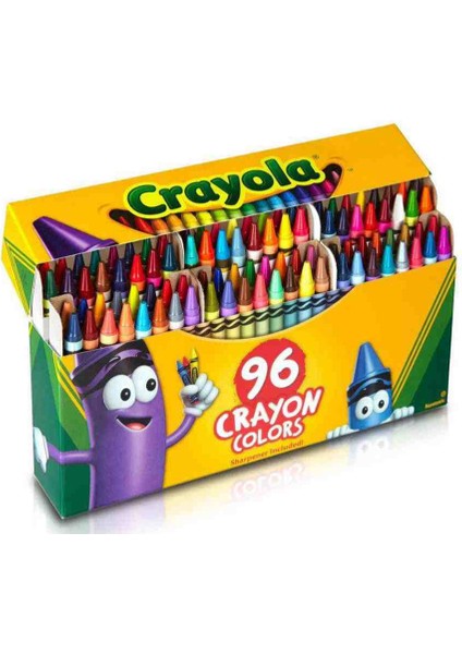 96 Colorful Crayons-Amerikan-Nontoxic-96'lı Renkli Mum Boya Seti-Kalemtıraşlı fiyatları
