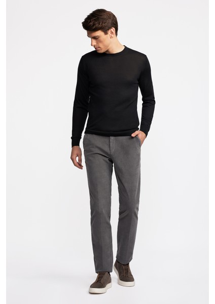 Erkek Siyah Yün Bisiklet Yaka Kazak fiyatları