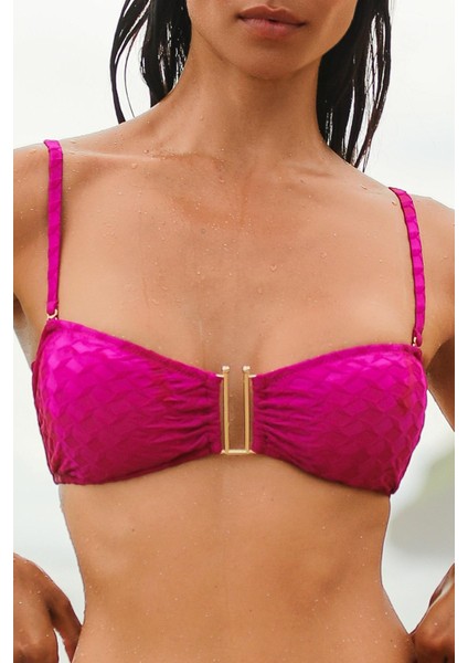 Olympos Mor Straplez Çıkarılabilir Pedli Bikini Üst