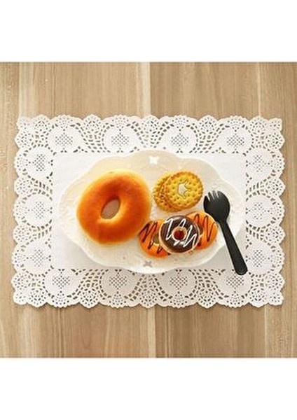 26x37 cm Beyaz Kağıt Dantel 100 Adet Şık Parti Sunumları için fiyatları