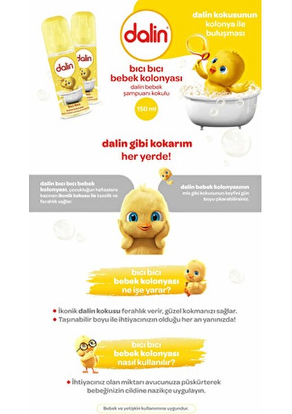 Bebek Kolonya Seti 4 Adet Alkol İçermeyen 150 ml Sprey Başlıklı Farklı Kokular