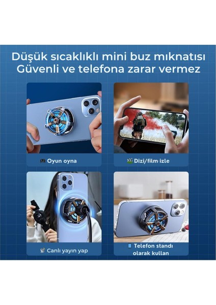 Magsafe Ile Uyumlu 7000 Rpm Turbo Fan Işıklı Klipsli Buz Etkili Telefon Soğutucu Radyatör Tüm Telefonlara Uyumlu fırsatları