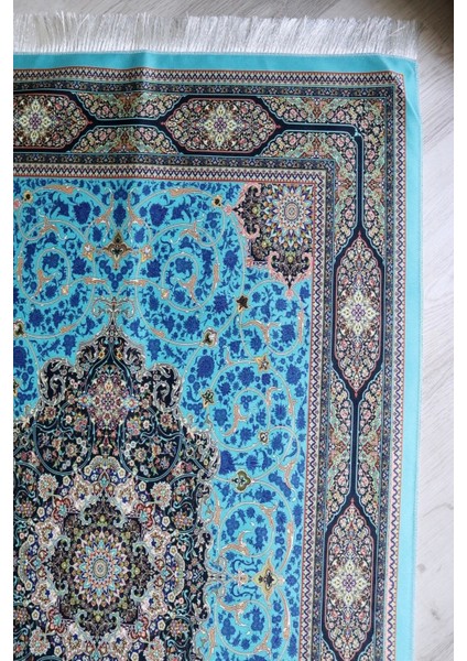 Pratik ve Taşınabilir Ipek Dokulu Keseli Seccade Mavi Renkli S10018 fırsatları