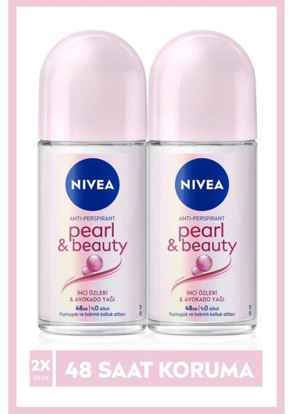 Kadın Roll-On Deodorant Pearl&beauty 50ML, 48 Saat Koruma, X2 Adet