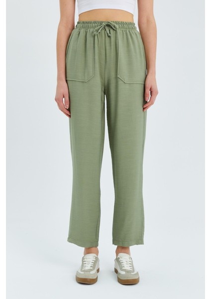 4617 Kadın Çift Cepli Dökümlü Pantolon Çağla fırsatları