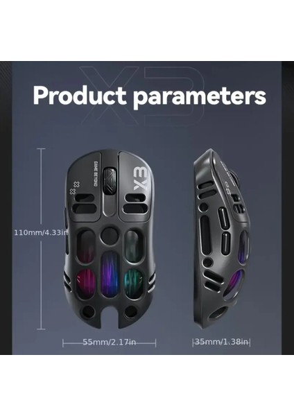 Wolf X3, 1000HZ, 12000DPI, PAW3311 Sensör, Rgb Oyuncu Mouse modelleri