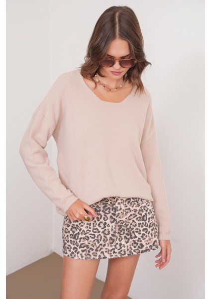 6901 Kadın Yumuşak Dokulu Basic Kazak Camel fırsatları