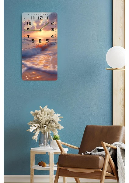 Gün Batımı Manzaralı Mdf Dikdörtgen Duvar Saati (30X60 Cm) Uv Baskı – USD040 fırsatları