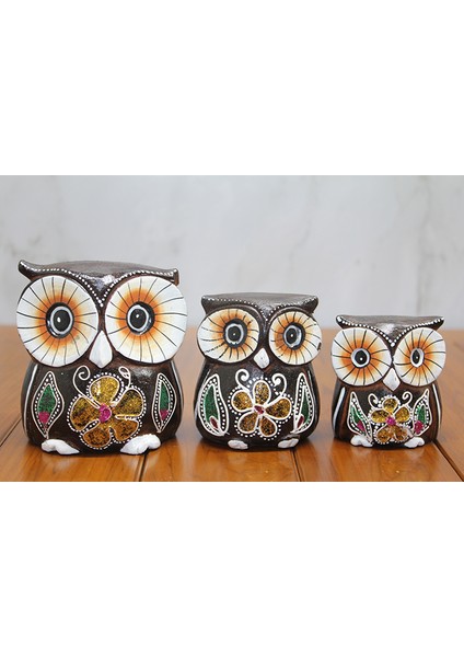 Ahşap 3'lü Baykuş Seti Model 1 fiyatları