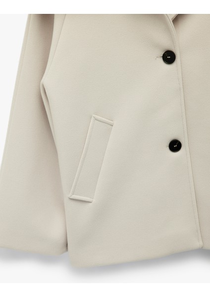 Uzun Kollu Cepli Düğmeli Çıkarılabilir Suni Kürk Yakalı Kaşe Kaban modelleri