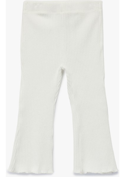 Pamuklu Beli Lastikli Basic Kadife Ispanyol Paça Tayt