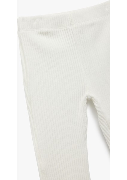 Pamuklu Beli Lastikli Basic Kadife Ispanyol Paça Tayt modelleri