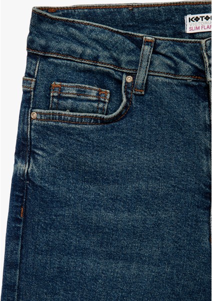 Yüksek Bel Dar Kesim Ispanyol Paça Jean Pantolon - Flare Jeans modelleri