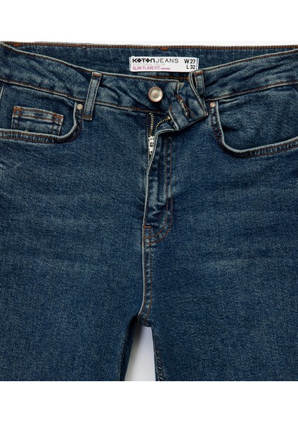 Yüksek Bel Dar Kesim Ispanyol Paça Jean Pantolon - Flare Jeans fırsatları