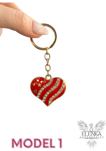 Paslanmaz Çelik Kristal Taşlı Anahtarlık Modelleri