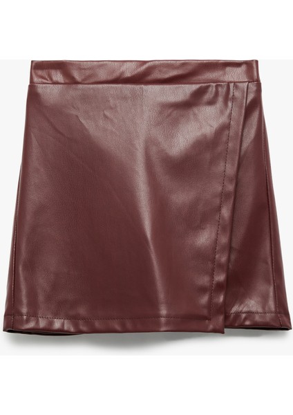 Suni Deri Şort Etek