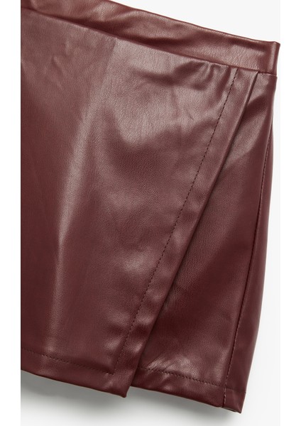 Suni Deri Şort Etek modelleri